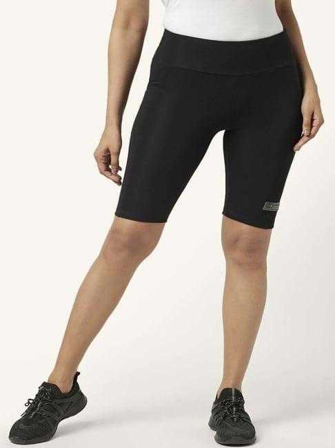 ajile by pantaloons black high rise sports shorts