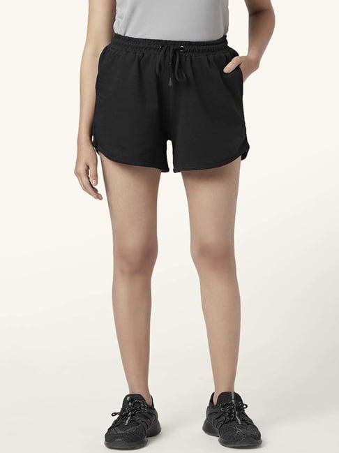 ajile by pantaloons black cotton sports shorts