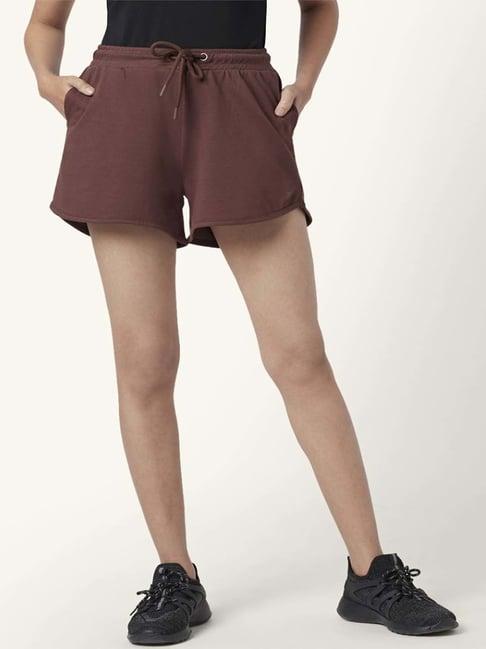 ajile by pantaloons brown cotton sports shorts