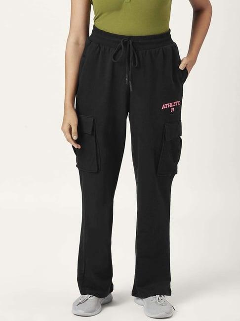 ajile by pantaloons black cotton track pants