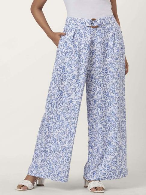 honey by pantaloons blue printed palazzos