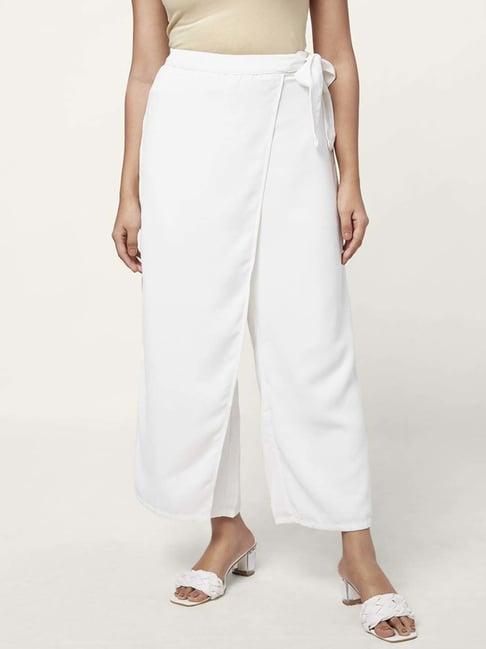 honey by pantaloons off-white high rise palazzos