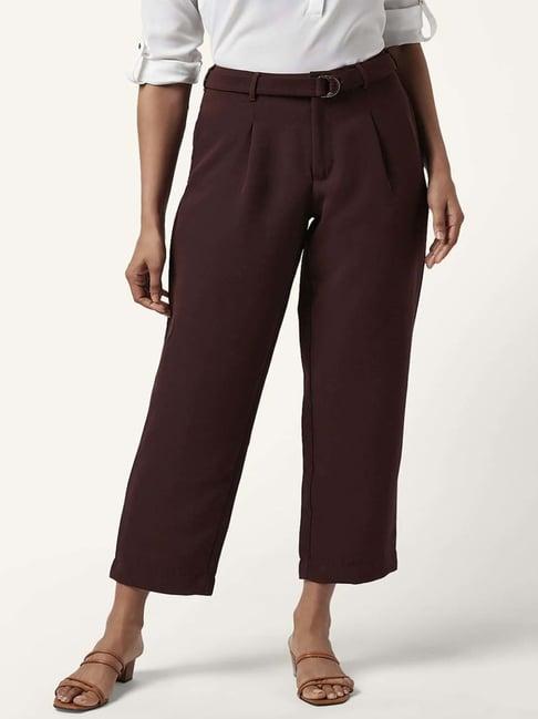 annabelle by pantaloons brown high rise pants