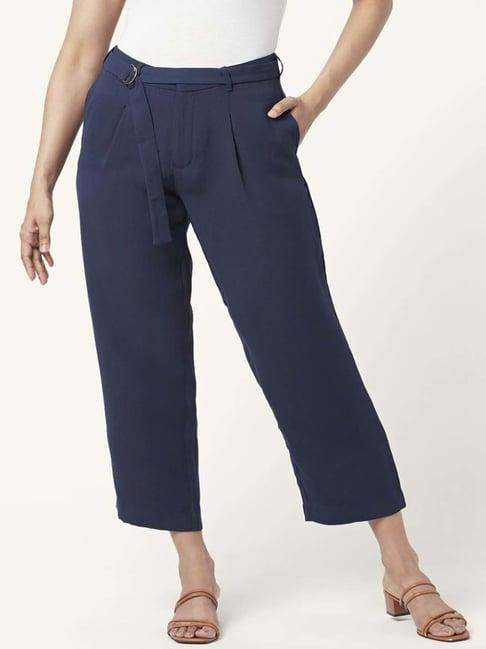 annabelle by pantaloons navy high rise pants