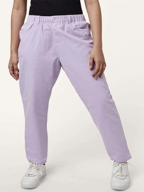 honey by pantaloons purple cotton pants