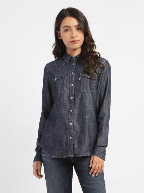 levi's blue denim shirt