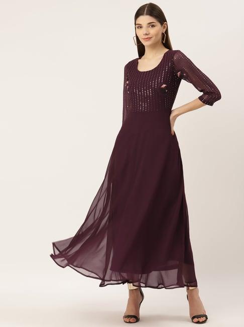 deewa brown embellished gown