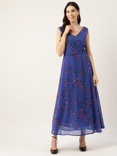 deewa navy printed gown