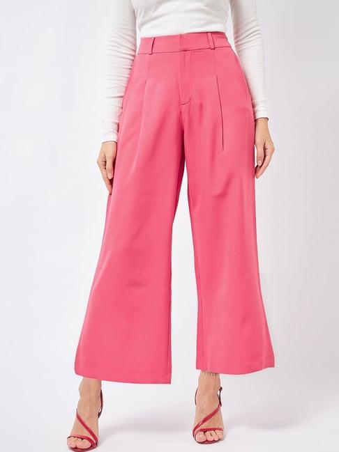 magre dark pink regular fit pants