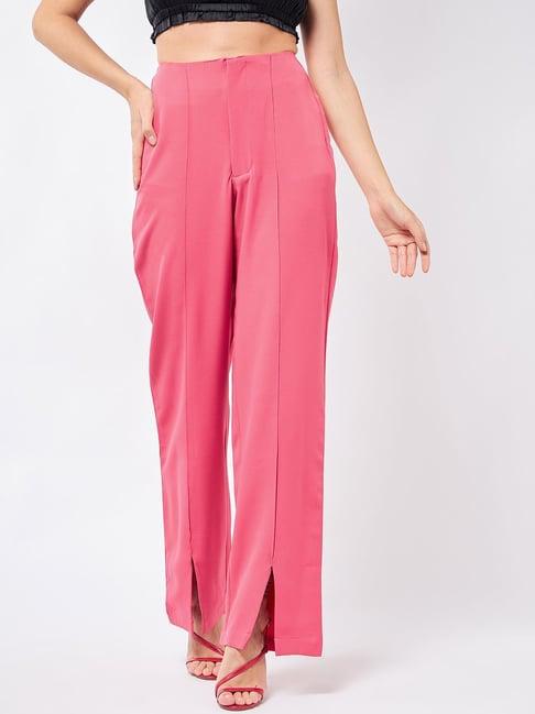 magre pink regular fit trousers