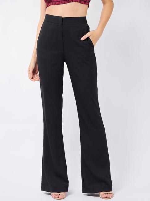 magre flex fit solid relaxed high-rise trousers