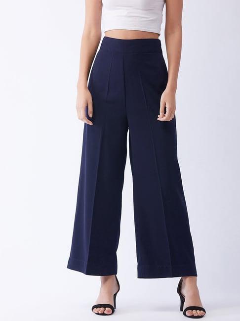 magre blue regular fit trousers