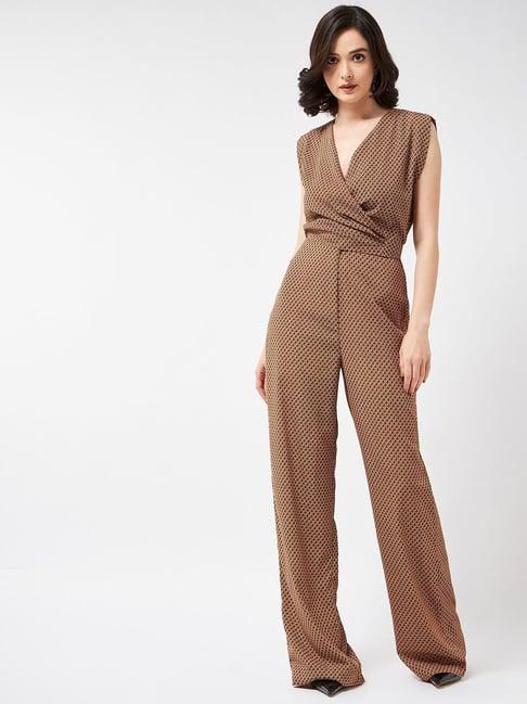 magre brown printed jumpsuit