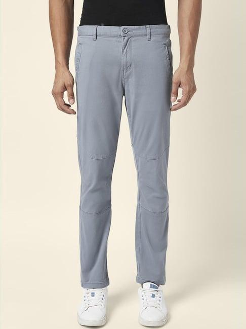 urban ranger by pantaloons grey slim fit trousers