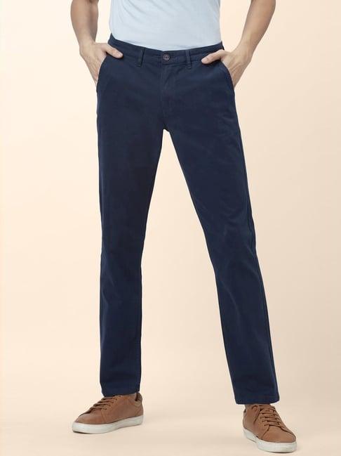 urban ranger by pantaloons blue slim fit trousers