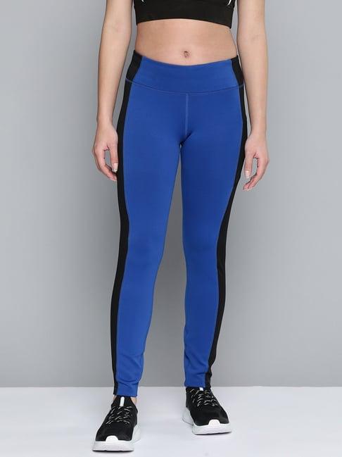 alcis blue color-block tights