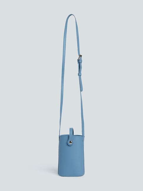 lov by westside blue faux-leather sling bag