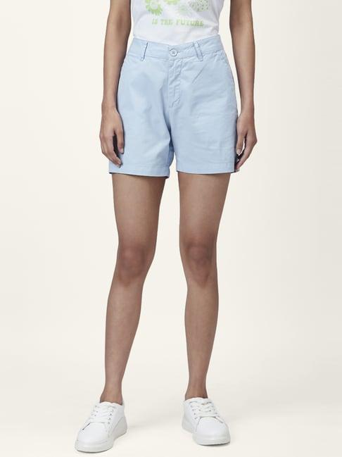 honey by pantaloons blue cotton shorts