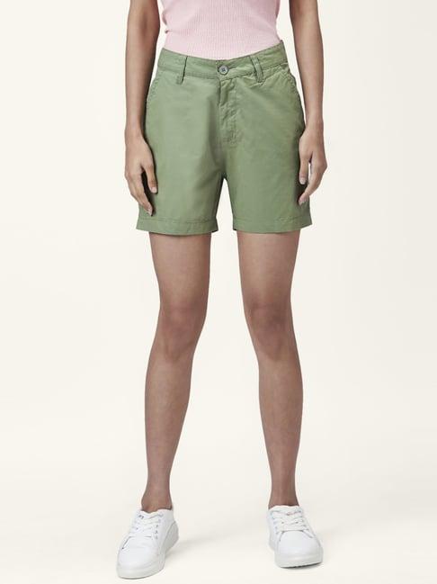 honey by pantaloons green cotton shorts