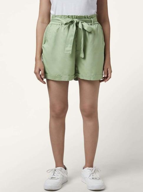 honey by pantaloons green high rise shorts