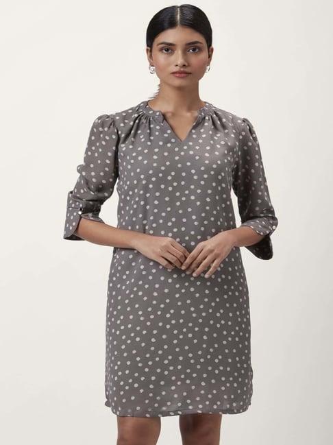 annabelle by pantaloons grey printed shift dress