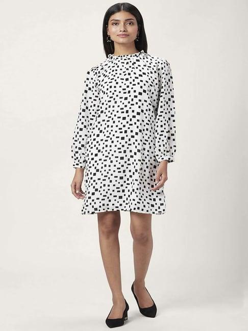 annabelle by pantaloons white printed shift dress