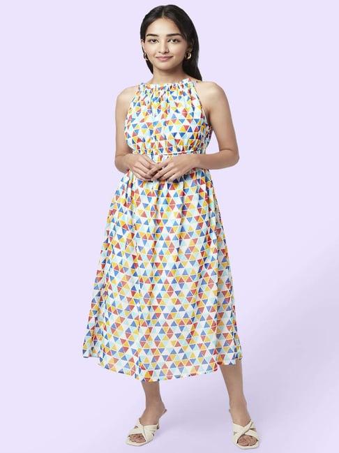 yu by pantaloons multicolored printed a-line dress