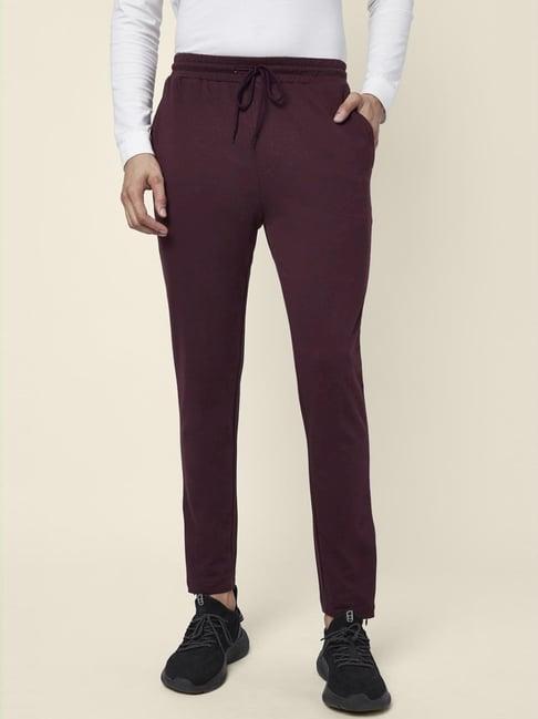 ajile by pantaloons wine slim fit trackpants