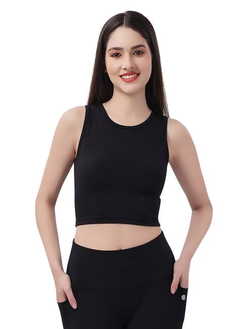 soie black crop top