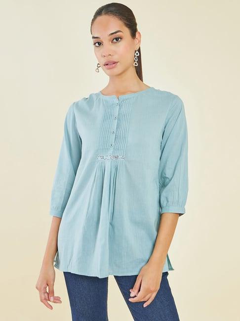 soch sky blue cotton tunic