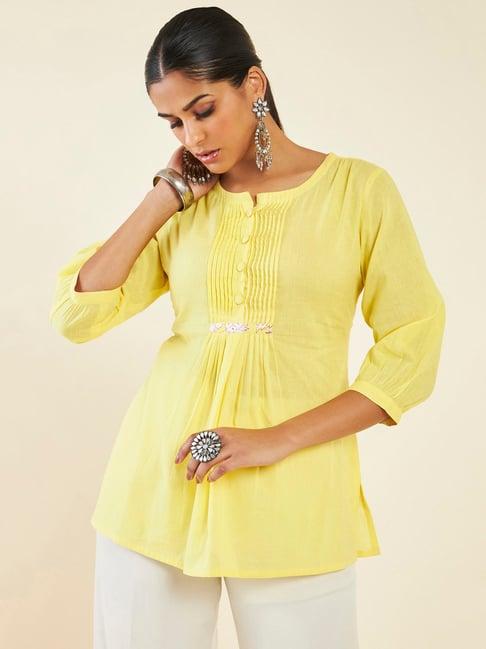 soch yellow cotton tunic