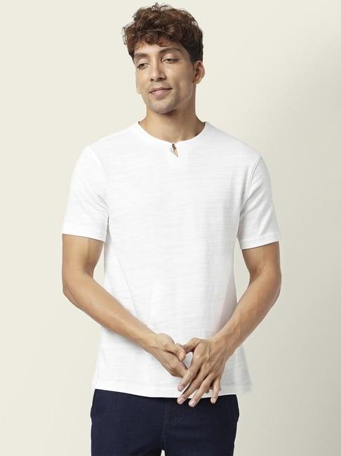 7 alt by pantaloons white cotton relaxed fit polo t-shirt