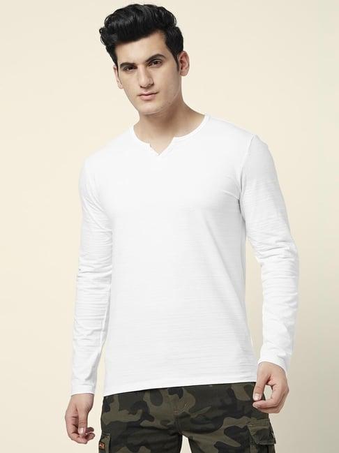 urban ranger by pantaloons white slim fit t-shirt