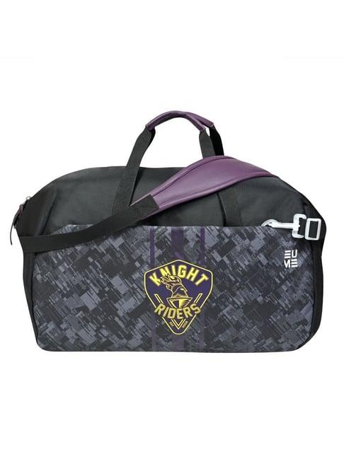 eume 33 ltrs black kolkata knight riders printed large duffle bag