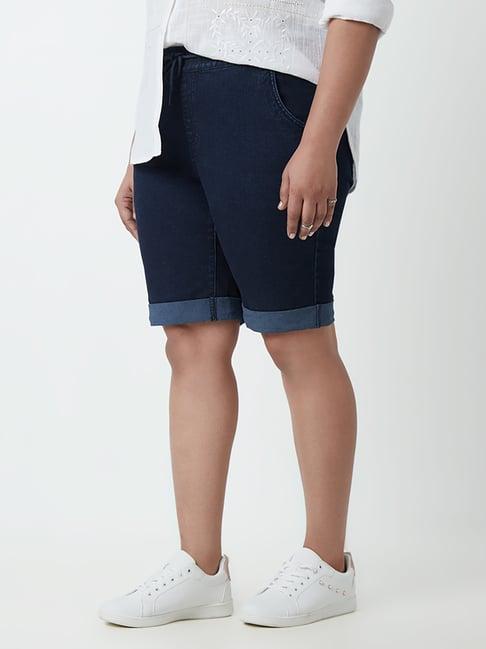 gia curves by westside navy denim shorts