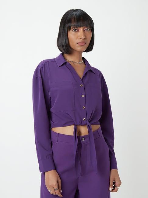 nuon by westside violet tie-up top