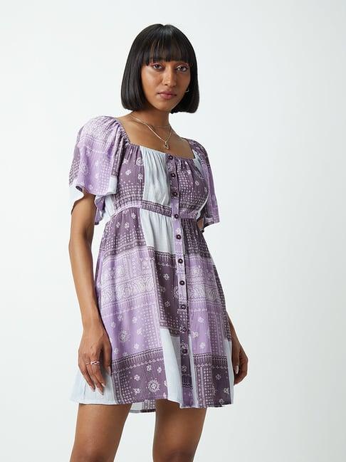 nuon by westside lilac printed dress