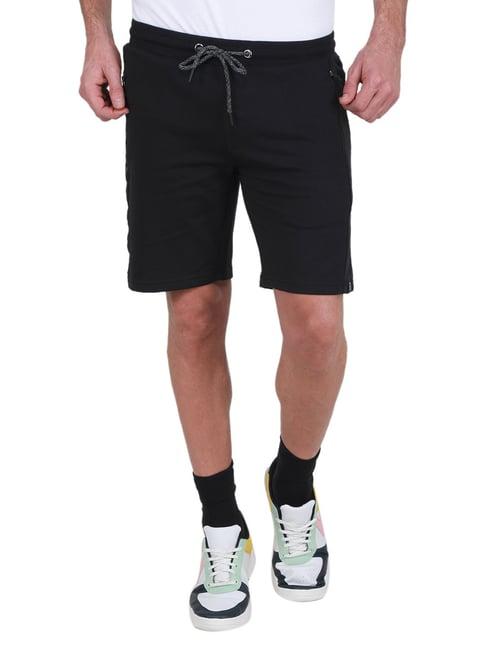 monte carlo black regular fit printed shorts