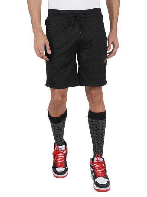 monte carlo black regular fit printed shorts