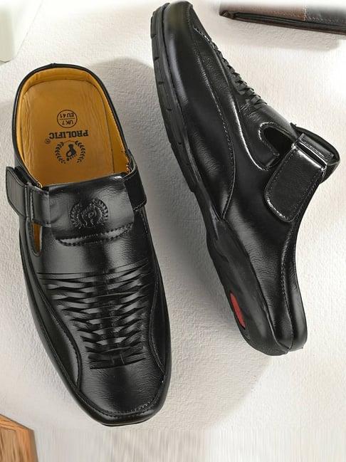 prolific men's roman black mule shoes