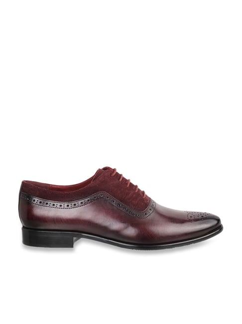 j. fontini by mochi men's maroon shoe lace-up