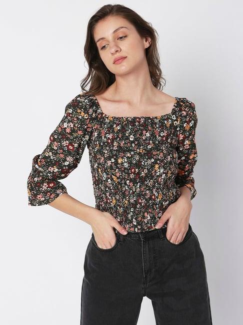 vero moda multicolor floral print top