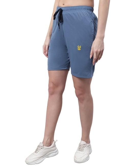 vimal jonney blue regular fit mid rise shorts