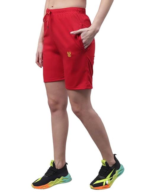 vimal jonney red regular fit mid rise shorts