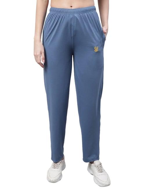 vimal jonney blue regular fit mid rise trackpants