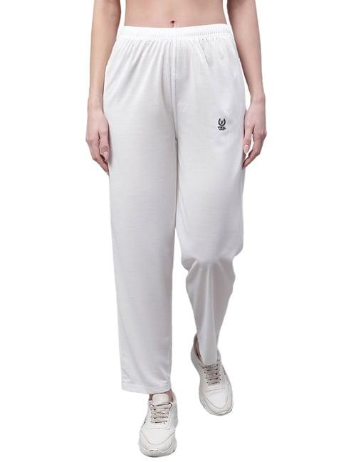 vimal jonney white regular fit mid rise trackpants