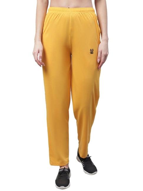 vimal jonney yellow regular fit mid rise trackpants