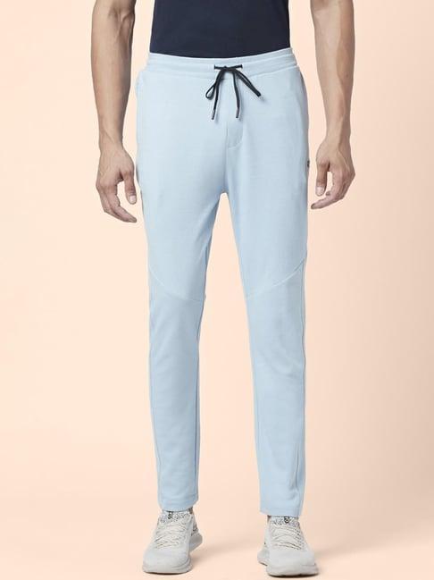 ajile by pantaloons sky blue slim fit trackpants