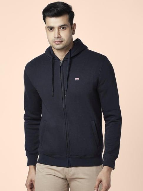 byford by pantaloons navy regular fit hooded sweatshirt