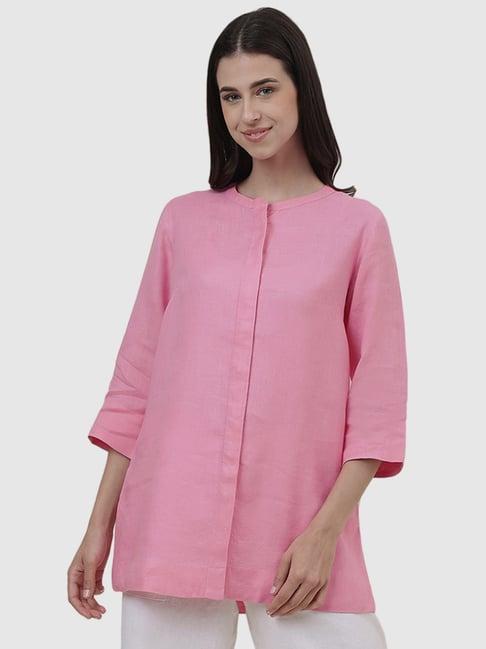 fabindia pink linen tunic